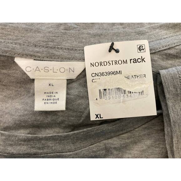Caslon Lightweight Scoop Neck Cotton Tee Top XL/Extra Large Grey Heather NWT - Picture 3 of 4